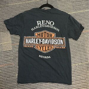 Harley-Davidson Black Short Sleeve Pocket Tee with Orange Pocket Logo